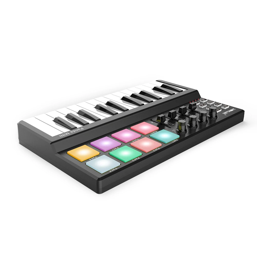 Высокое качество Worlde панда мини 25-ключ USB клавиатура и барабанные колодки MIDI Контроллер Портативный