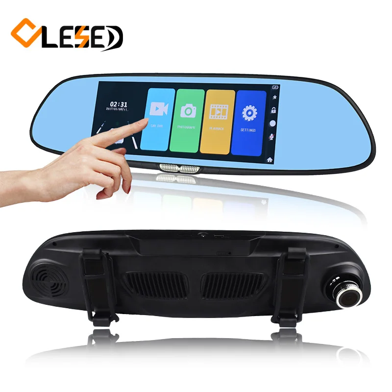 7 Touch Screen car font b camera b font rearview mirror auto dvrs cars dvr dual