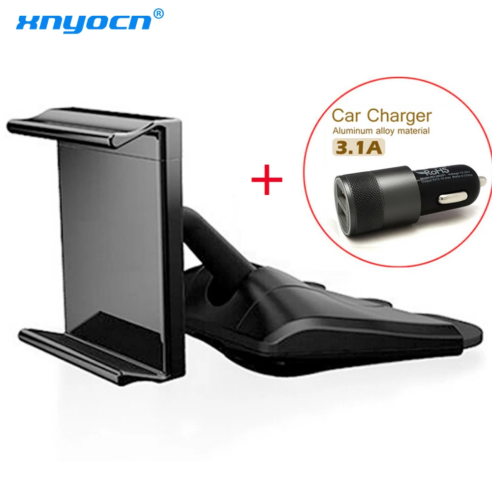 

Universal authentic Korean car phone holder mount CD Smart phones CD holder 2.1A+1A Dual USB Port USB cargador coche de carga