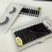 2 лотки Индивидуальный Наращивание Ресниц с Полосы Ресницы подарок весь размер ручной работы Естественный Стиль