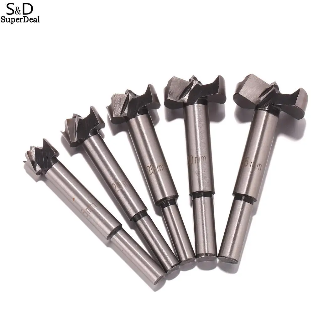 Wood Drills Tools 5pc Drill Bit Set Wood Boring Hole Saw Cutter Hand