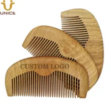 100 pcs/lot New Arrival Top Quality Natural Green Sandalwood Comb Customized LOGO Beard Combs Hair Comb Custom Wooden Comb rimei abs band top comb tail comb set brown 2 pcs