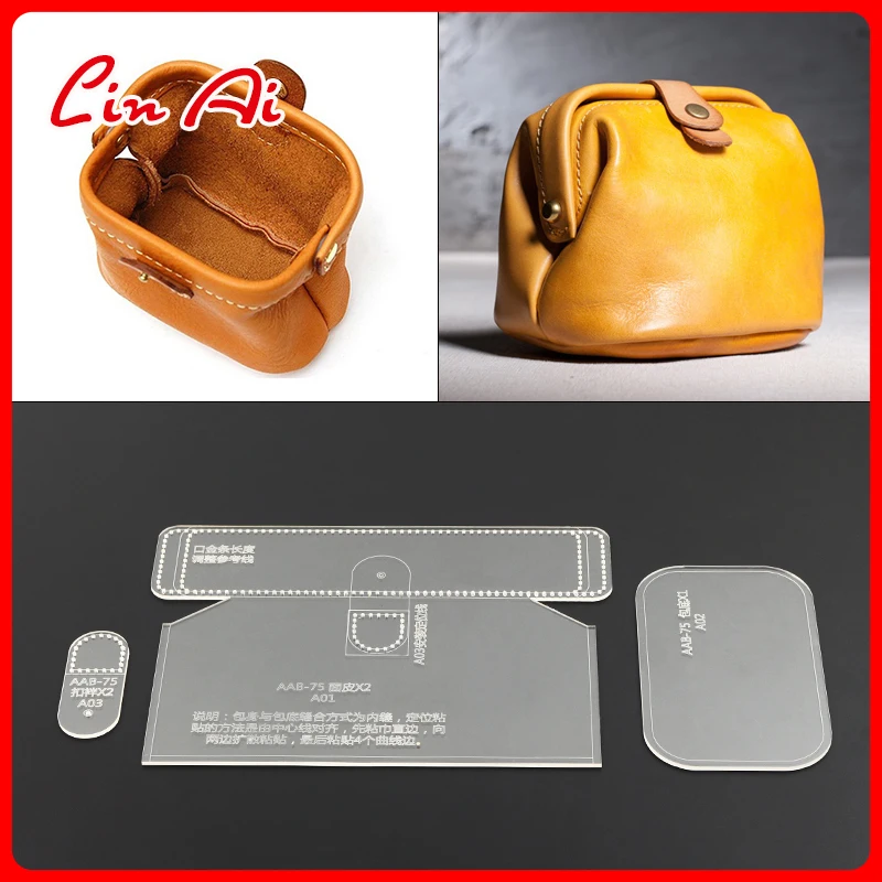 Linai 1 Unidades Handmade leather version DIY handbag gold bag purse acrylic paper pattern template | Дом и сад