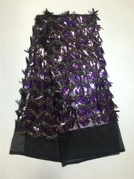 

5 colors pure Silver sequins fabric 2017 fashion african tulle lace fabric with full sequins 5yard high quality lace fabric sale