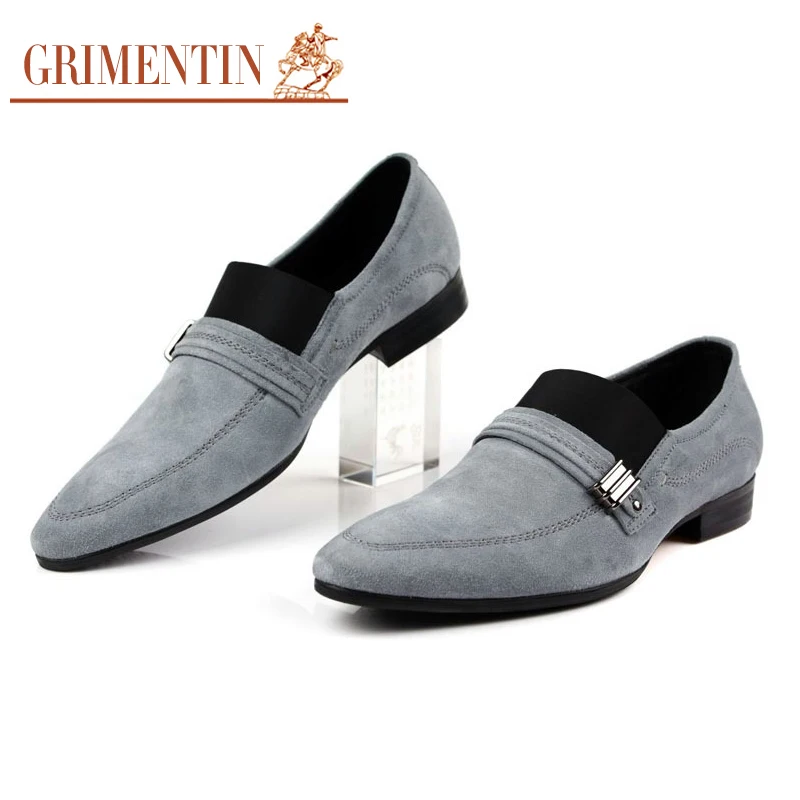 mens grey slip on dress shoes