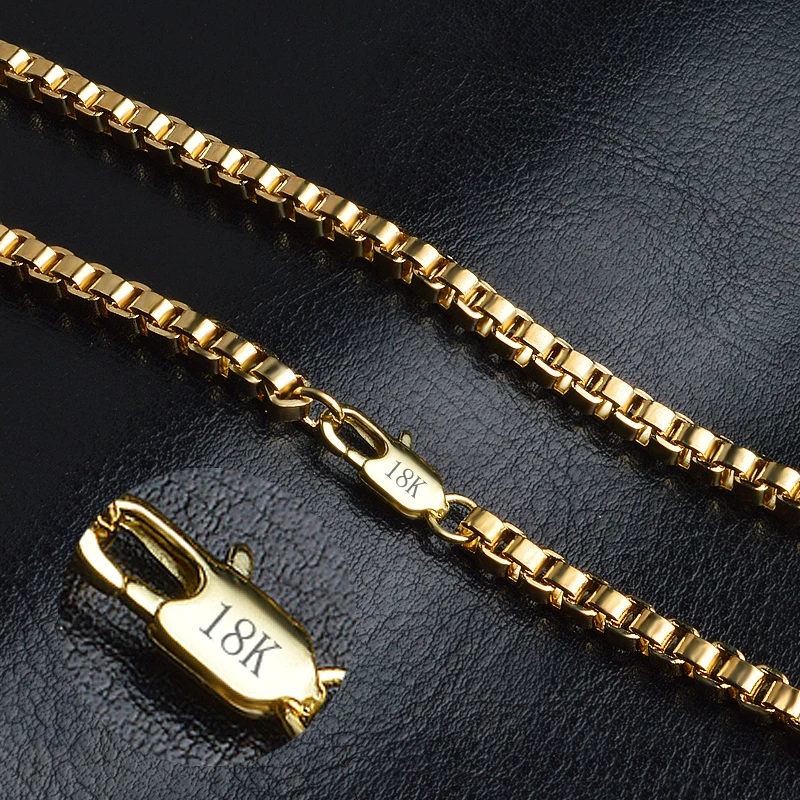 Gold Color Chain Necklace For Men Women 
