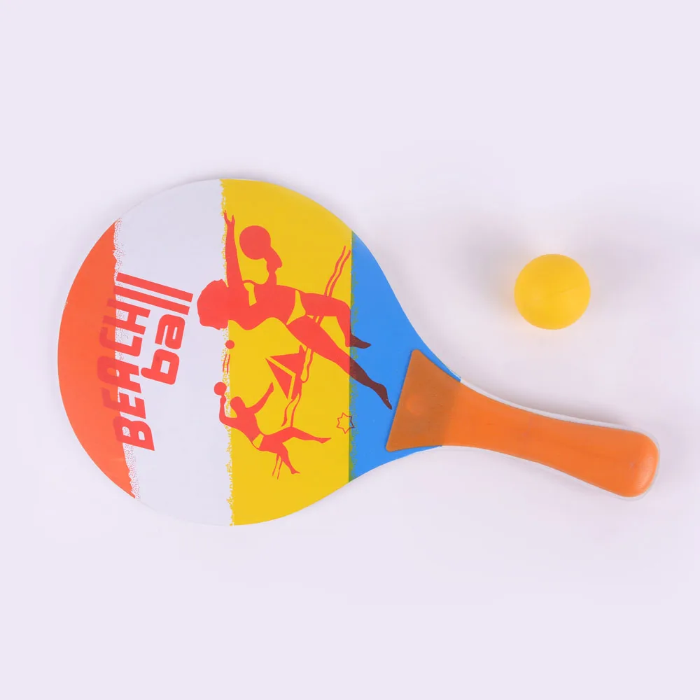 Parent Child Sports Beach Ball Racket cricket Set 5mm Wood Beach Racket