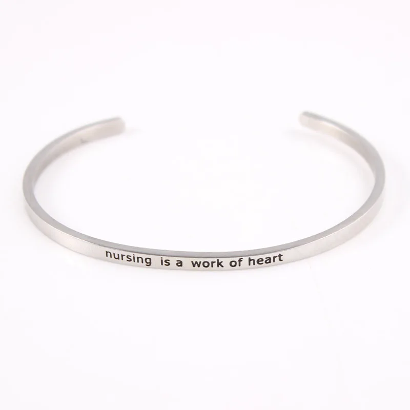 Браслет из нержавеющей стали с гравировкой серебро 2017 пробы|bracelet bangle for women|bangles