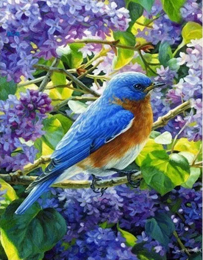 

New DIY 5D Diamond Painting Bird Flowers Full circular Diamond Embroidery Cross Stitch Rhinestone Home decor