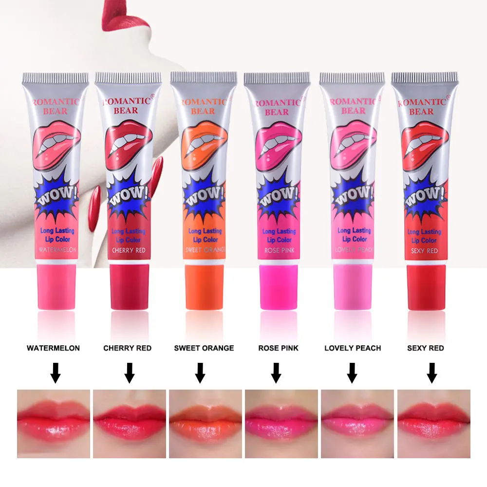 

Romantic Bear Hot Sell Peel Off Long Lasting Lip Gloss Mask Waterproof Makeup Matte Lip Gloss Lipstick Tint Women Balm Cosmetic