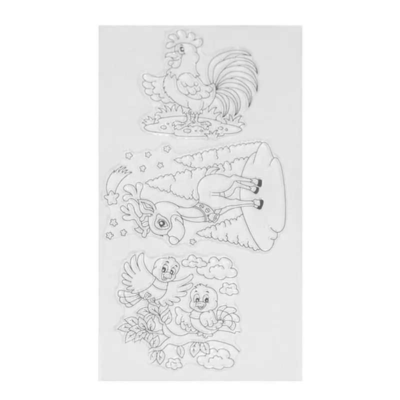 

DIY Catoon Animal Silicone Painting Stencil With Little Chicken Rooster Pattern Grain As Stamps Album Decorative Template Drawin