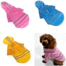 Waterproof Pet Dog Raincoat Hooded Reflective Strip Pet Dogs Cats Clothes Small Medium Puppy Hooded Pet Supplies C42