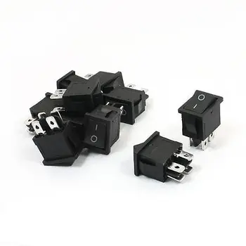 

10PCS 4 Pins DPST 2 Way Rocker Switch AC 250V/6A 125V/10A 22x15x30mm