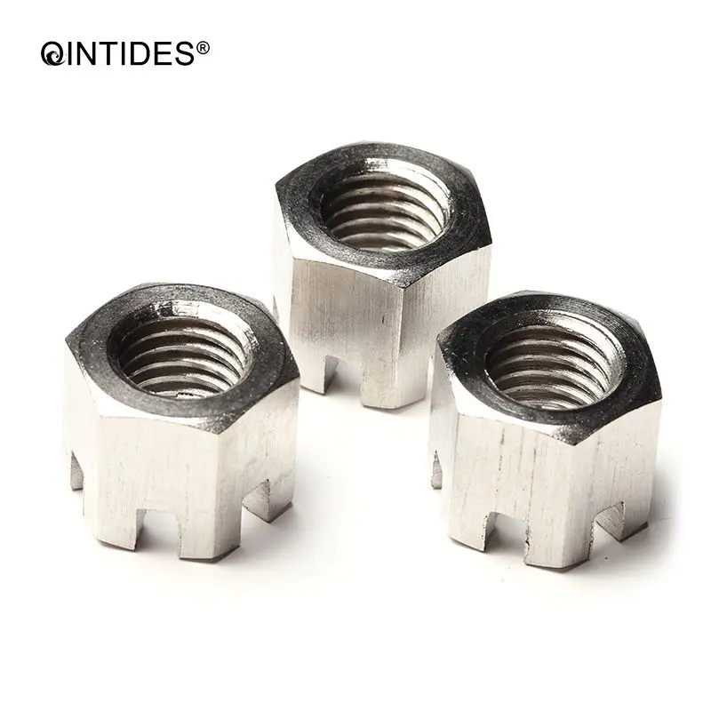 QINTIDES M16 18 20 24 шестигранные щелевые гайки тип 1 тонкие ЗАМОК с метрической