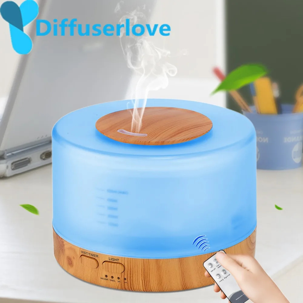 Billige Diffuserlove 500 ml Luftbefeuchter Fernbedienung Ätherisches Öl Diffuser Kühlen Nebel luftbefeuchter EU AU UK UNS Stecker Luftbefeuchter