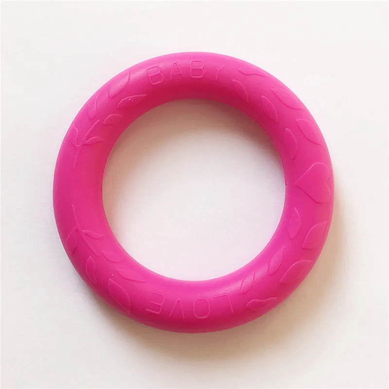 10 шт. BPA бесплатно O форма Силиконовое кольцо Прорезыватель DIY жевательное ожерелье со свисающими бусинами Baby LOVE вогнутое кольцо для соски teэфирing
