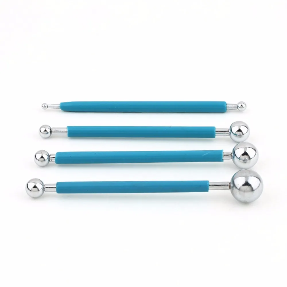 

4pcs DIY Stainless Steel Baking Cake Tools 8 Head Pen Fondant Tools for Cake Decorating Modelling Tool Fondant Cookie Cutters