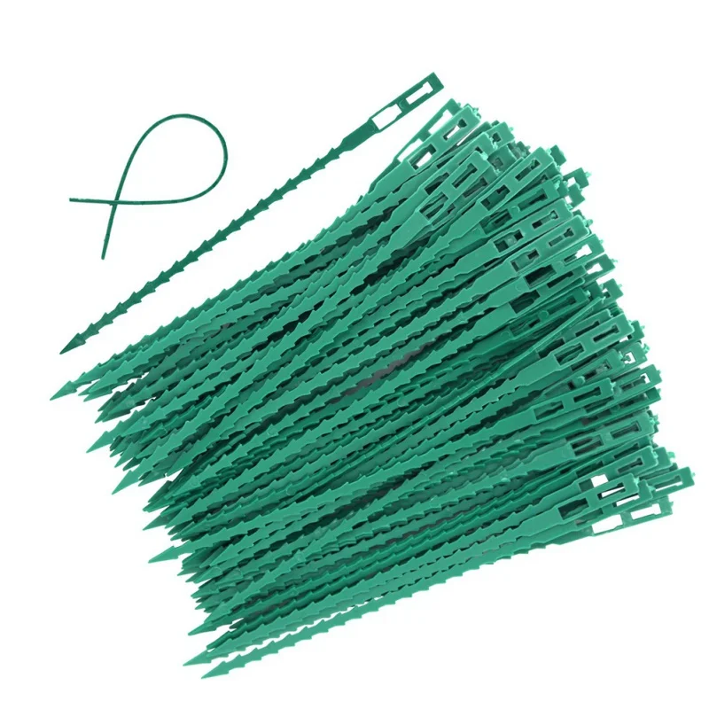 50/100 шт Регулируемый Пластик завод кабельные стяжки многоразовые ремешки для кабелей для сада дерево восхождение Поддержка растений лоза помидор стержень зажим