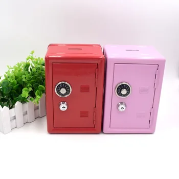 

Mini Metal Code Case Safe Box Money Bank Saving Box with Key Creative Children's Storage 18 Cm Piggy Bank Holiday Gift