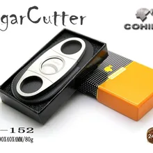COHIBA обрезки сигар нержавеющая сталь нож для сигар ножницы для интимные аксессуары с кожаной оболочкой Подарочная коробка jt152