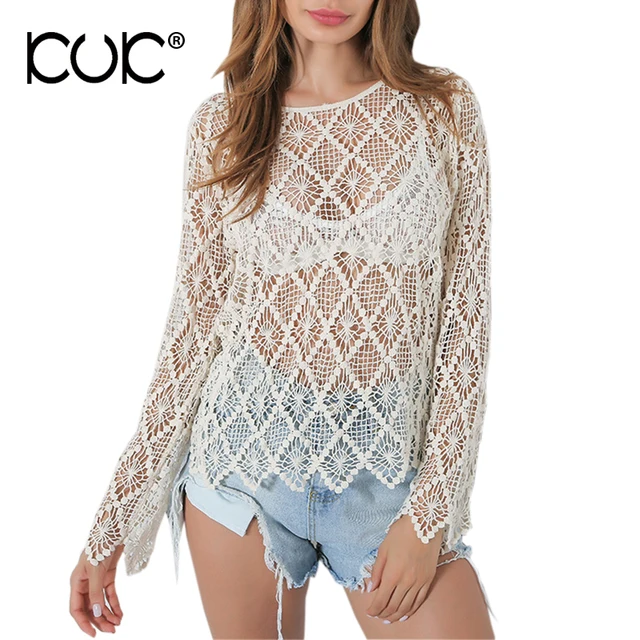 Kuk oversized sweater mujer pullover crochet pull Femme