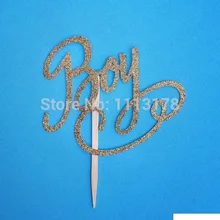 Дешевые МАЛЬЧИК Baby Shower Treat Выбирает Кекс Toppers Baby Shower/Пол Reveal кекс декор toppers24pcs