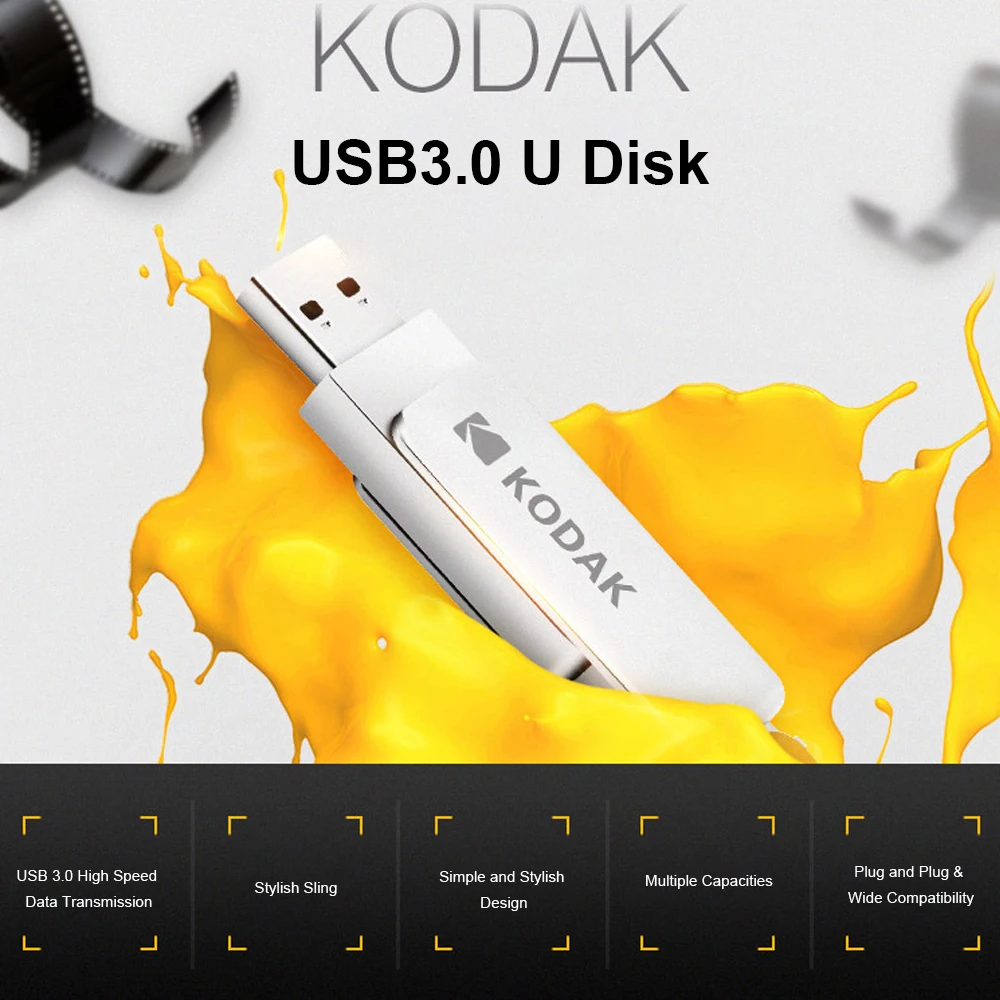 Kodak K133 16 ГБ 32 ГБ 64 Гб 128 ГБ 256 ГБ usb флеш-накопитель мини-накопитель ручка металлический флеш-накопитель 64 Гб USB 3,0