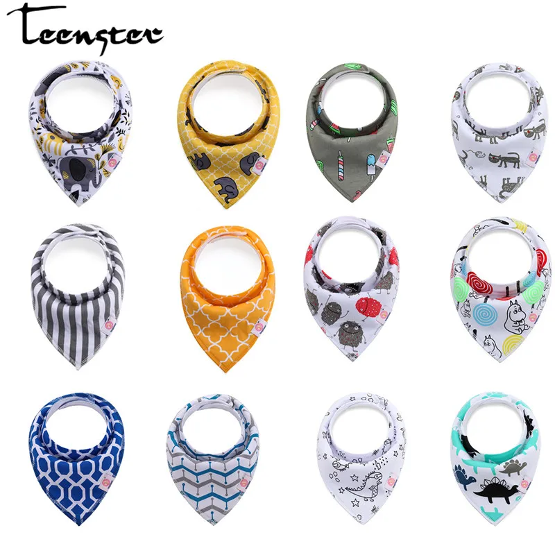 Teenster Bandana Bibs Feeding Stuff Bibs Burp Cloths Varied Style Baby Bibs Babador Cotton Baby Accessories Newborn 4pcs/lot