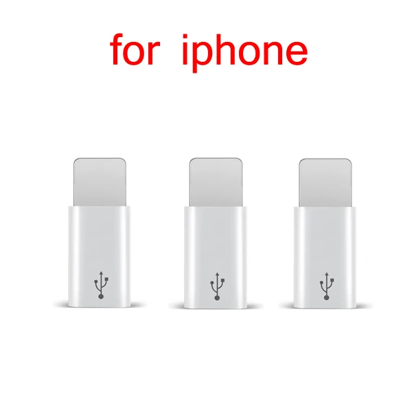 White CBAOOO мобильного телефона адаптер кабель с разъемами микро-usbи USB C адаптер Microusb к 8-контактный разъем адаптера для iphone huawei Xiaomi samsung - Цвет: White