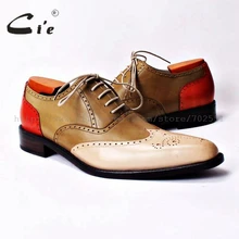 Cie на заказ, ручной работы на заказ, полные броги, ручная роспись, натуральная подошва из телячьей кожи, мужские повседневные оксфорды смешанных цветов OX307