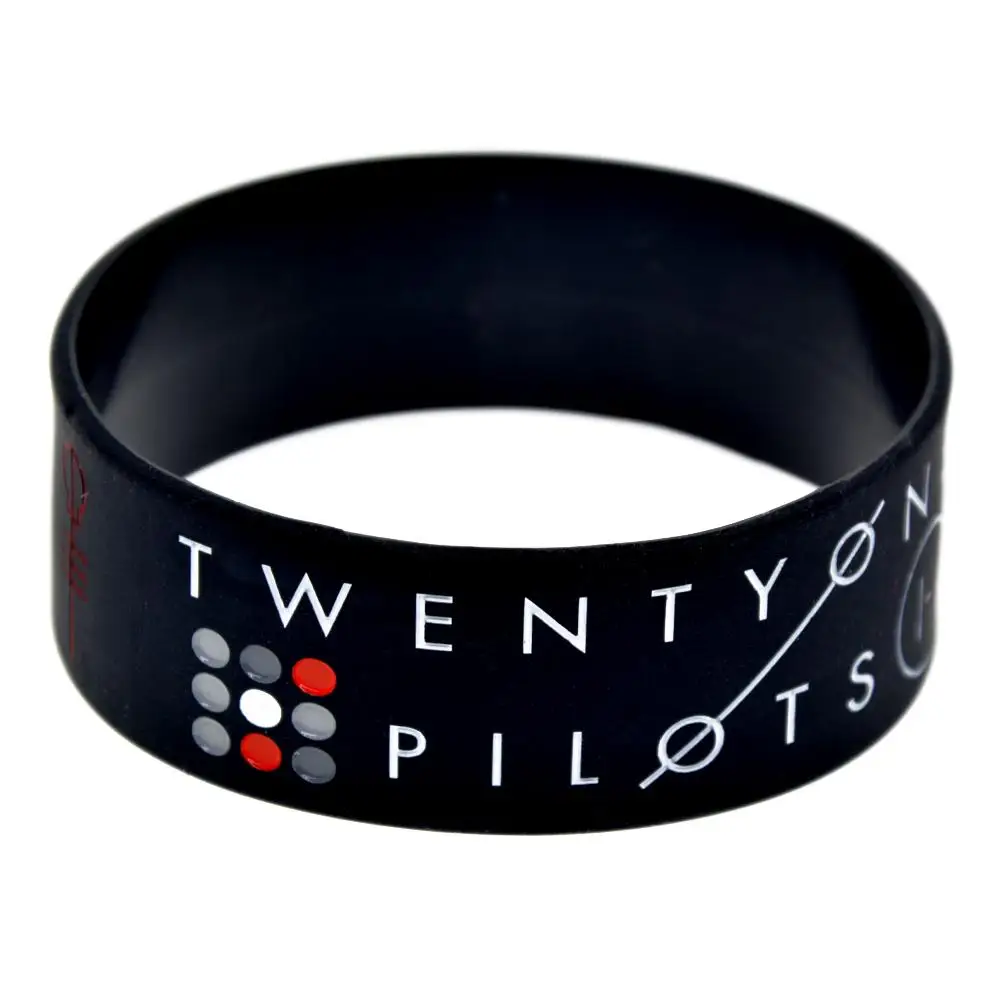 1 шт. один дюйм шириной Twenty One Pilots силиконовый браслет для любителей музыки