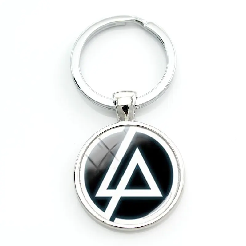 JWEIJIAO, модный брелок Linkin Park, рок-группа, логотип, цепочка для ключей, круглый стеклянный габошон, Купольные вентиляторы, индивидуальные Сувенирные ювелирные изделия LK21 - Цвет: LK11