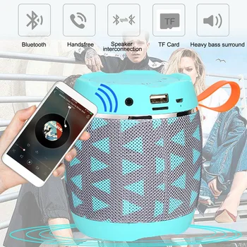 

Portable Bluetooth Mini Speaker Wireless Subwoofer Speaker Stereo Sound Box Cloth Cover Fabric Tablet Speakers