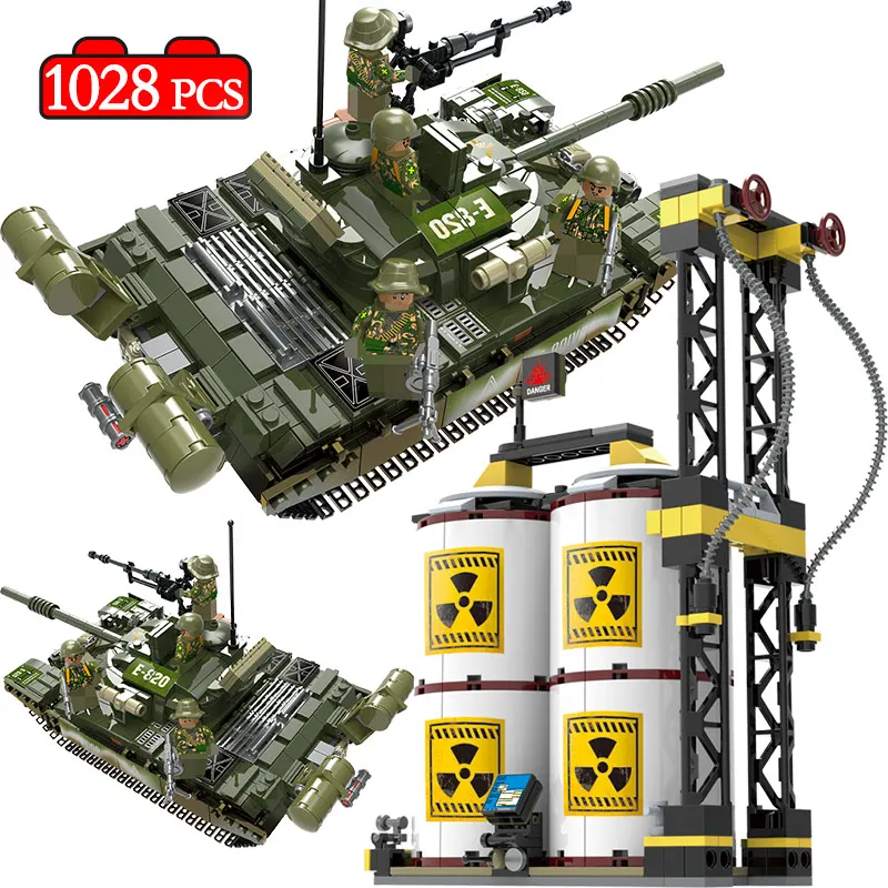 

1028pcs WW2 Russia T-72 Main Battle Tank Compatible Legoed Military Army Soldier Action Figures Building Blocks Toys for Boys