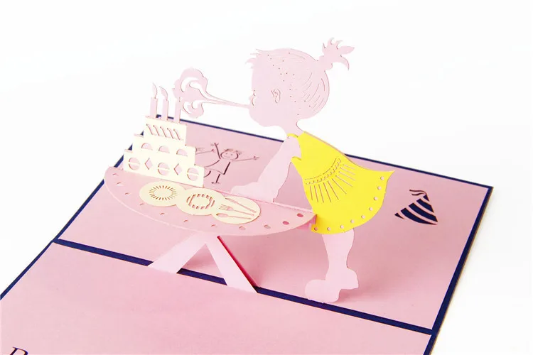  Ynaayu 3D Happy Girtl Greeting Cards Happy Birthday Invitations Cards Greeting Cards 3D Cards Postc - 32819821672