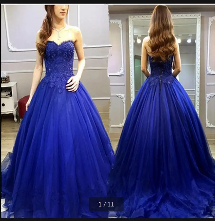Very Good 2017 Vestido De Festa ball gown royal blue lace prom dress
beading strapless sweetheart neck princess prom dresses best selling
Who Sells