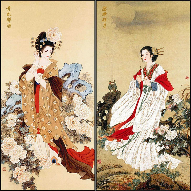 

5D diamond painting cross stitch Kit 55x100CM China four ancient beauties Diamond mosaic Handmade Diy Diamond embroidery girl
