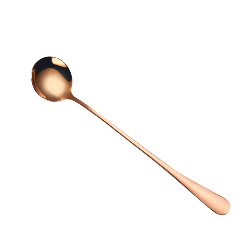 New 1pc 18.83.5cm Colorful Spoon Long Handle Spoons Flatware Coffee Drinking Tools Kitchen Gadget Coffee spoon metal #3d22 (5)