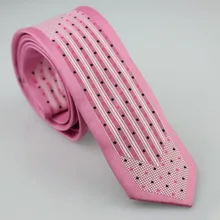 Yibei Coachella Галстуки розовый галстук граничит с розовый черный горошек Серебряная сетка в полоску 205 тканые мужские Галстуки узкий cravate