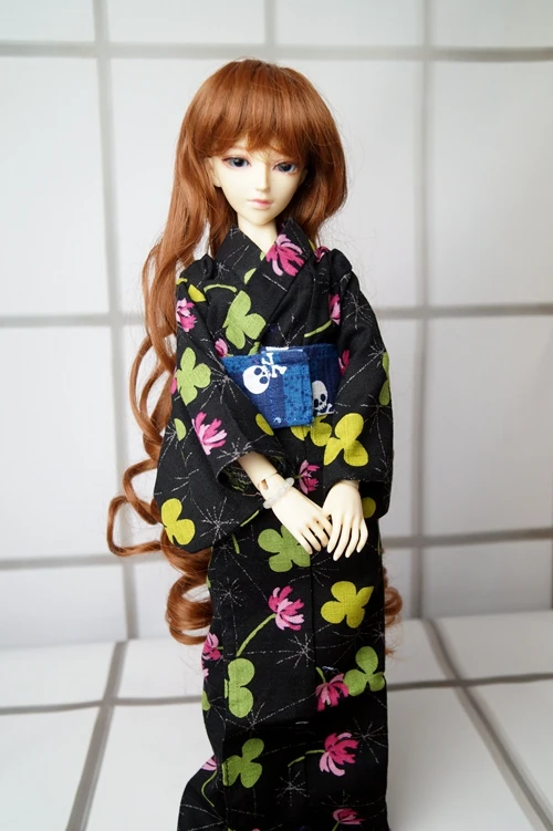 OOAK Японии Стиль Клевер кимоно платье наряды Костюмы для 1/4 17 "44 см женский BJD куклы MSD DK DZ AOD ДД кукла бесплатная доставка