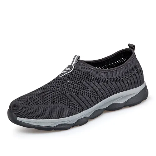 MAISMODA, прогулочная обувь для мужчин и женщин, без шнуровки, уличные треккинговые беговые кроссовки, сетчатые дышащие Дешевые Пары YL588 - Color: Dark gray