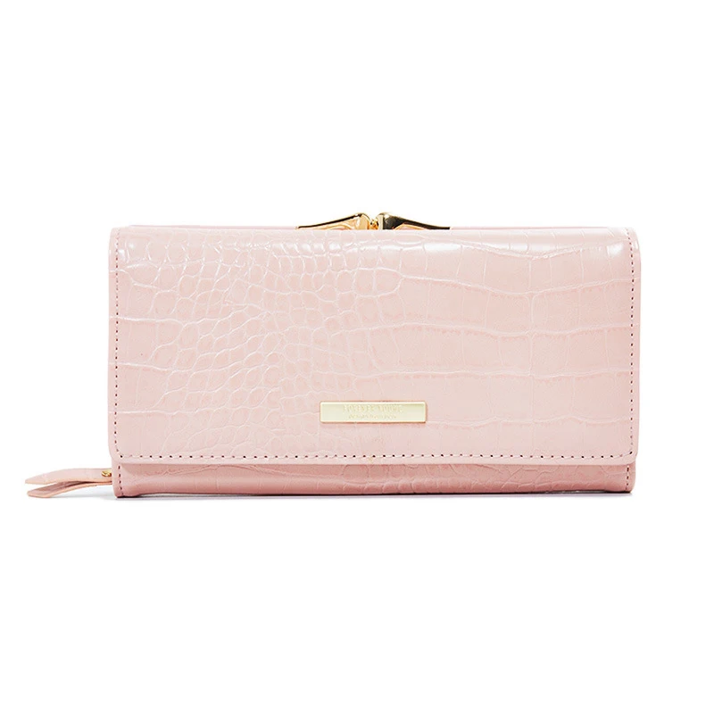 Кошелек сумка Bolsa Feminina держатель для карт сумочка клатч кошелек для женщин Cartera Mujer сумка для денег браслет для Леди Горячая Распродажа Cany цвет - Цвет: Розовый