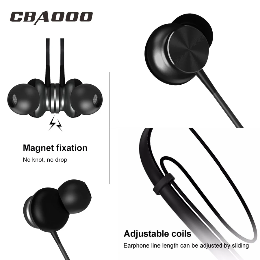 CBAOOO BH1 Bluetooth Headphone Wireless Earphone Bluetooth Headset Sport Hanging Neck with Microphone for android iphone xiaomi