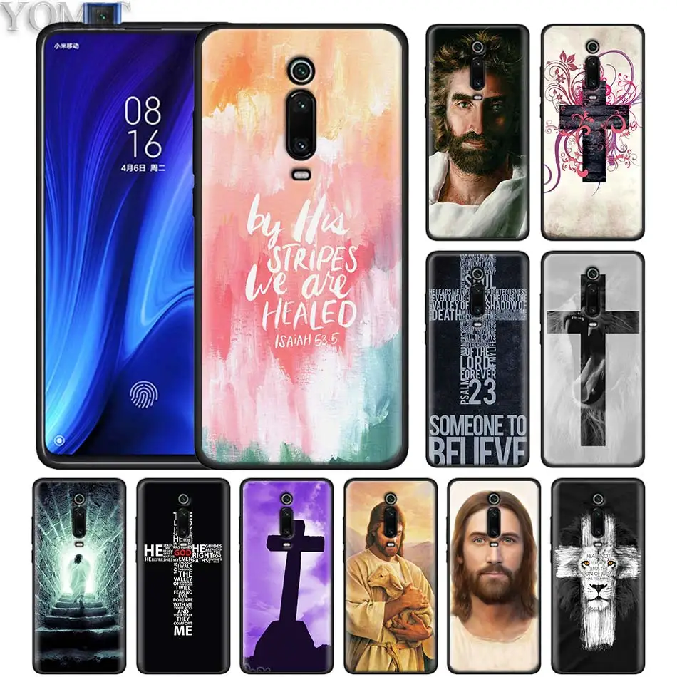 

Jesus Christ Christian Cross Black Case for Xiaomi Redmi K20 Pro Note 7 5 6 Pro Redmi 6 7 6A 7A 4X 5 Plus Y3 GO Silicone Soft Ca