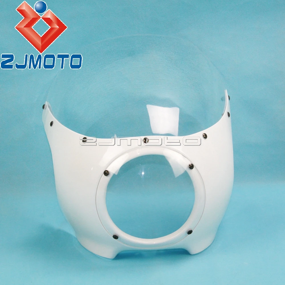 

ZJMOTO 5 3/4" Headlight Fairing Motorcycle Front Head Light Fairing Universal For Harley Custom Chopper Cafe Racer