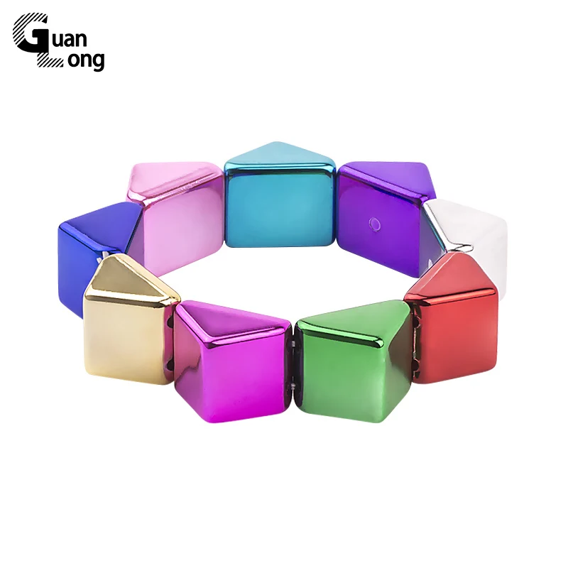 

GuanLong Geometric Block Acrylic Charm Elastic Stretch Bracelets & Bangles For Drop Shipping Wholesale