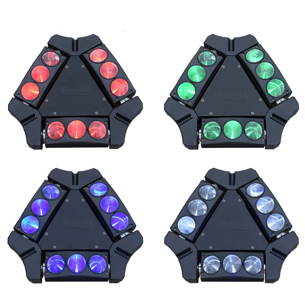 Мини Паук светильник 9x12 Вт движущийся головной Луч вечерние Dmx512 Led диско лампа