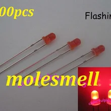 5000 шт 3 мм красный разомкнутый круг самовспышка мигающий светодиодный мигание яркий светодиодный s свет 3 мм красный объектив мигающий светодиодный