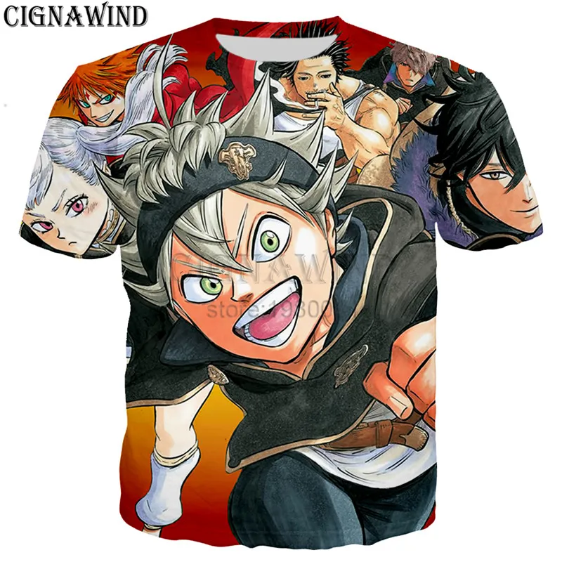 

New Anime Black Clover 3D Print men/women t-shirts Fashion Hip hop men T shirt streetwear Short sleeve Summer Tops Harajuku Tees
