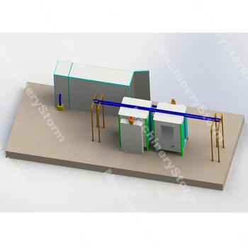 

Manual Powder Coating plant Powder Spray Production Line Manual Conveyor System Powder Coating project with spray booth and oven